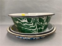 Agateware Plates with Bowl