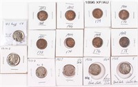 Coin (8) Indian Head Cents & (6) Buffalo Nickels