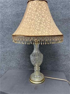 Glass and Metal Table Lamp