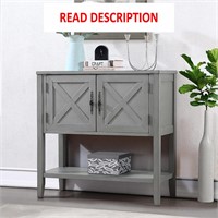 INMOZATA 35 Inch Narrow Console Table  Gray