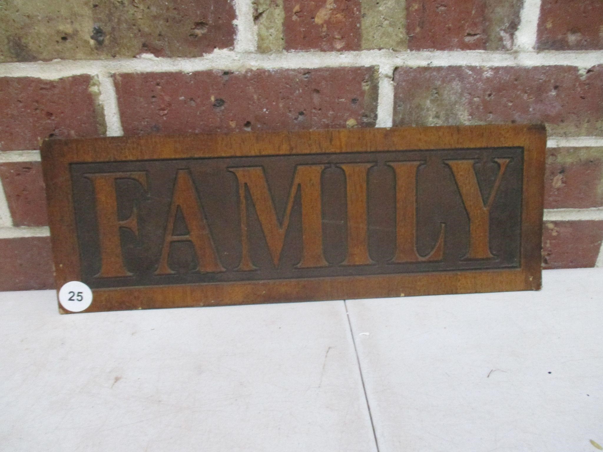 Wood Family Sign 16x5"