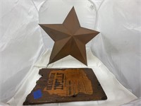 Plaque 10" x 18" & Metal Star 23"