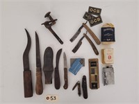 Lot of Vintage knives, Straight Razors and More