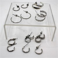 Small Silver Hoop Earrings (8)