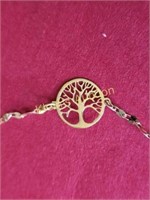 14k tree of life bracelet like New ! 7"