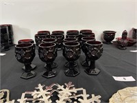 Lot Of 8 Ruby Red Cape Cod Glasses