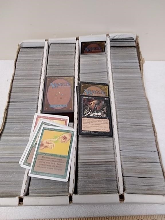 Group of collectible magic cards