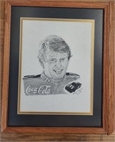 Two Nice Framed Sketches Of Bill Elliot