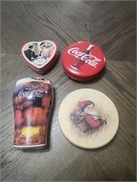 4 Coca-Cola Metal Tins