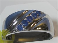 Sterling Silver Blue Sapphire Ring Hallmarked