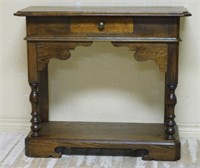 Oak Single Drawer Console Table.