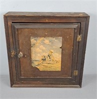 Old Hanging Wooden Medicine Cabinet