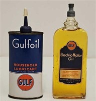 Gulf Household & Electric Motor Oil Containers