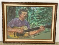 (RK) Artist Signed Pastel Painting 28” x 22”