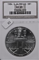 1984 D NGC MS69 OLYMPIC SILVER DOLLAR