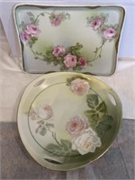 Bavaria & RS Prussia Floral Plate & Bowl