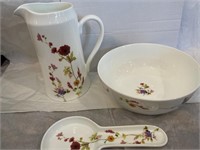 222 Fifth Thea Bone China Bowl, Teapot & Spoon