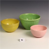 Three vintage McCoy bowls