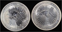 (2) 1 OZ .999 SILV 2023 AUSTRALIAN KANGAROO ROUNDS