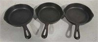 3 No.3 Wagner Cast Iron Pans