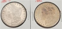 1882-P & S Morgan Silver Dollar, Higher Grades **
