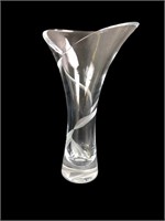 MIKASA 11" Lead Crystal Etched Swirl Vase