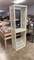 Wooden slat shelf unit. Four shelves. 23.75 x 16