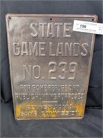 State Game Land No. 239 Tin Sign