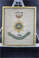 Framed Worcestershire Regimental Silk Badge