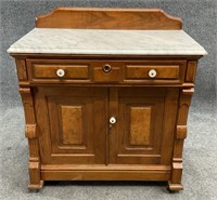 Antique Walnut Marble Top Washstand