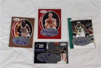 (4) AUTHENTIC AUTOGRAPHED BASKETBALL CARDS