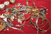 Lot of costume jewelry w/ lots of sterling