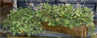 (2) Faux Houseplants w/ Brass Planters 20" Longer
