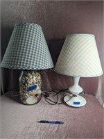 Sea Shell Lamp & Milk Glass Lamp