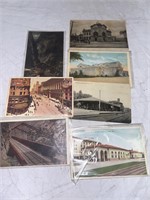 Lot of 7 vintage railroad postcards