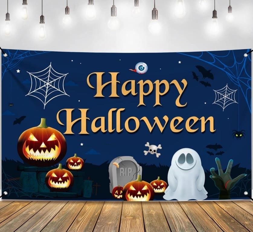 (new)KatchOn, Spooky Happy Halloween Banner -