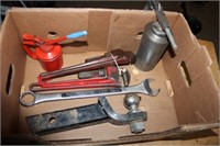 Box of Wrenches, Hitch & Oil Cans