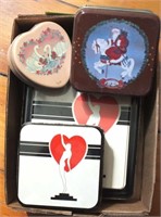 MATCHING TINS WITH COASTERS AND STATIONARY