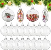 Liliful 24 Pcs 3.15 Inch Christmas Clear Glass Fla