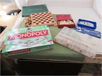 Wood Checkerboard, Dominoes, Scrabble Letters