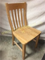 Heavy wooden oak school house chair