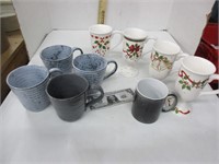 Assorted coffee mugs, including Sonoma