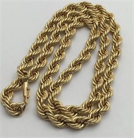 Heavy 14k Gold Rope Necklace