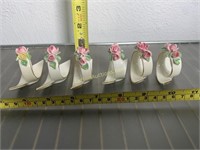 6 Rose napkin holders by Dresden