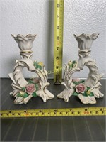 Rose candlestick holders by Dresden