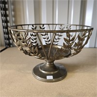 Bronzed Style Metal Footed Fruit Bowl