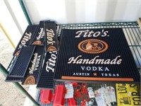 Square Tito's Handmade Vodka rubber mat and extra