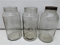 3 x Large Mid Century Jars inc Nestles (A/F)