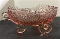 Beautiful pink depression glass cut bowl