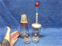 Vtg Red handle nut choppers & shakers